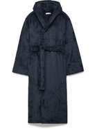 Soho Home - Logo-Embroidered Fleece Hooded Robe - Blue