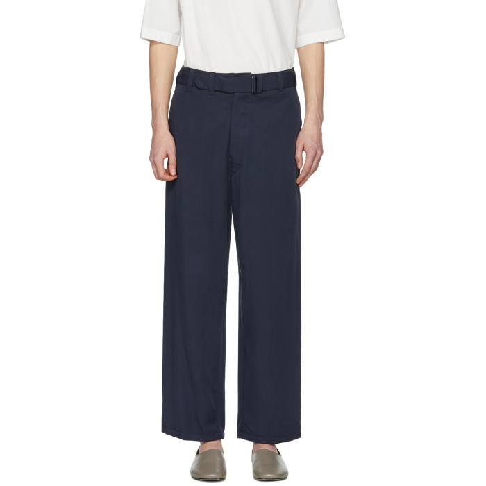 Lemaire Navy Belted Trousers Lemaire