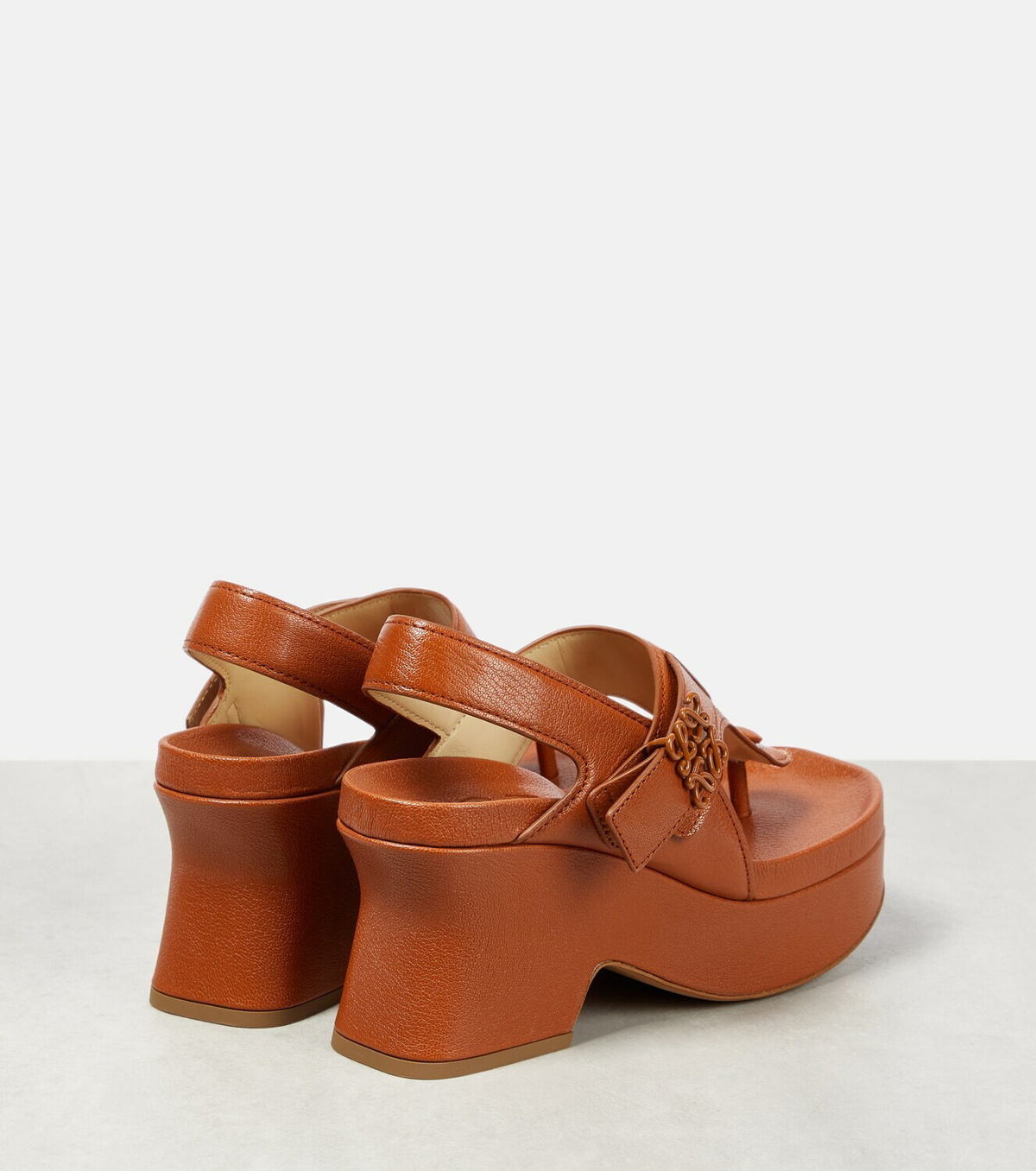 Loewe Ease leather platform thong sandals Loewe