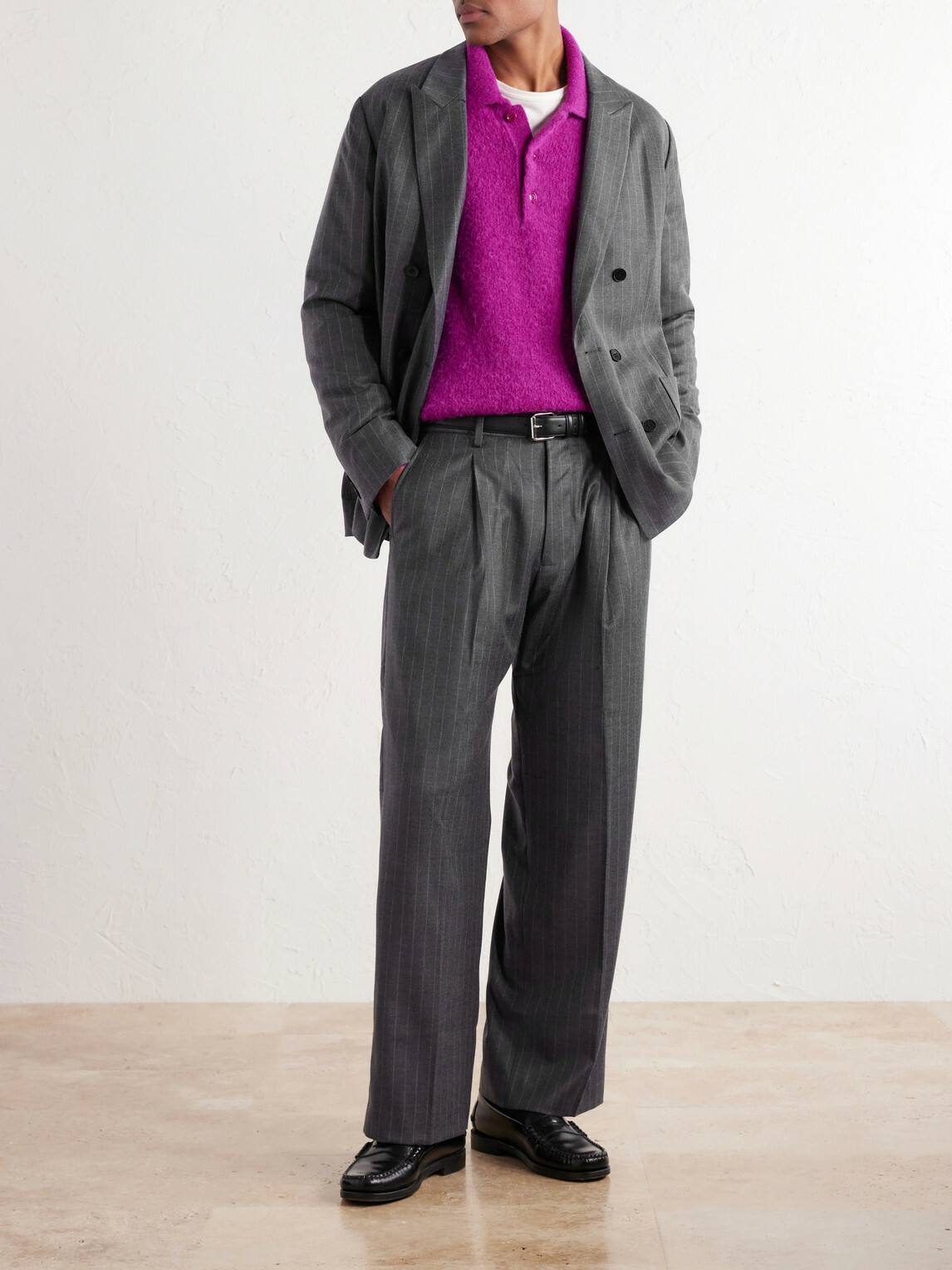 NN07 - Kay 10052 Straight-Leg Pinstriped Wool-Blend Twill Trousers - Gray