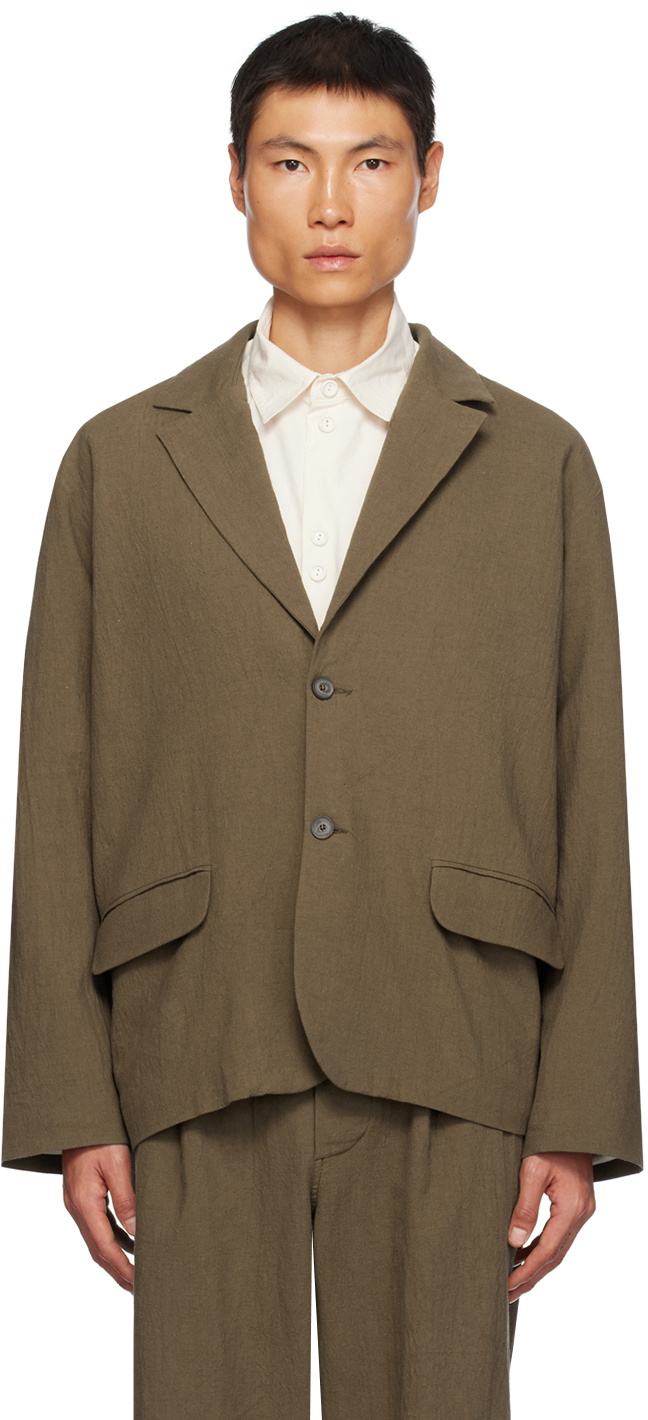 XENIA TELUNTS Brown Notched Lapel Blazer