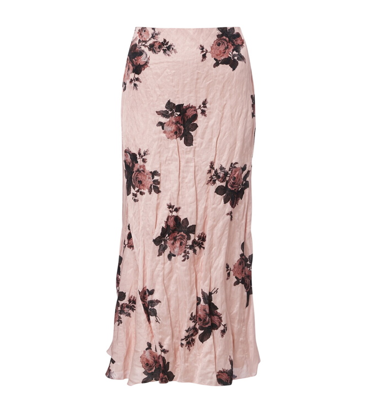 Photo: Erdem Floral satin midi skirt