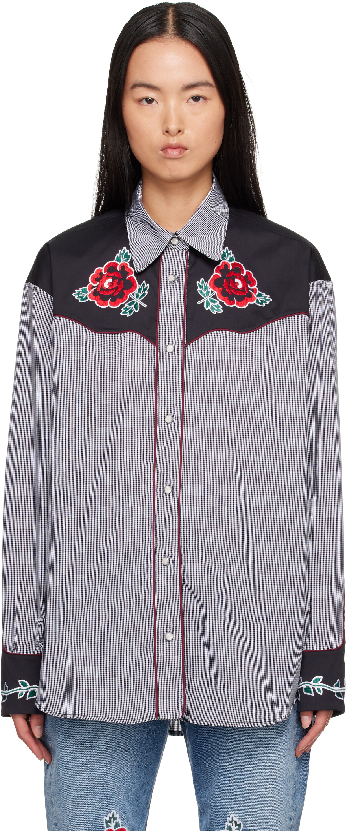 Molly Goddard Gray & Black Meredith Shirt