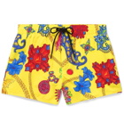 Versace - Short-Length Printed Swim Shorts - Yellow