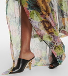 Dries Van Noten - Floral crêpe midi skirt