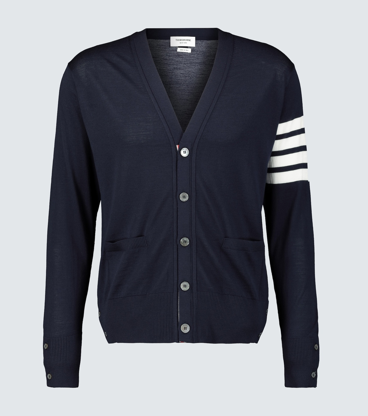 Thom Browne Wool 4 Bar V Neck Cardigan Cardigans 300029623nvy main image 1