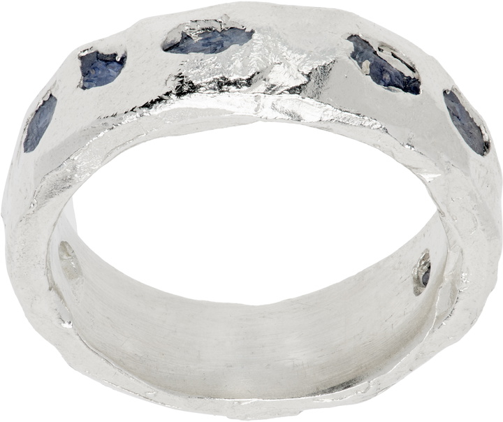 Photo: The Ouze Raw Blue Scatter Band Ring