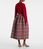 Oscar de la Renta Plaid faille midi skirt