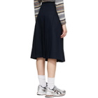 A.P.C. Navy Pleated Midi Skirt