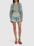 ZIMMERMANN Ottie Printed Ramie Billow Blouse