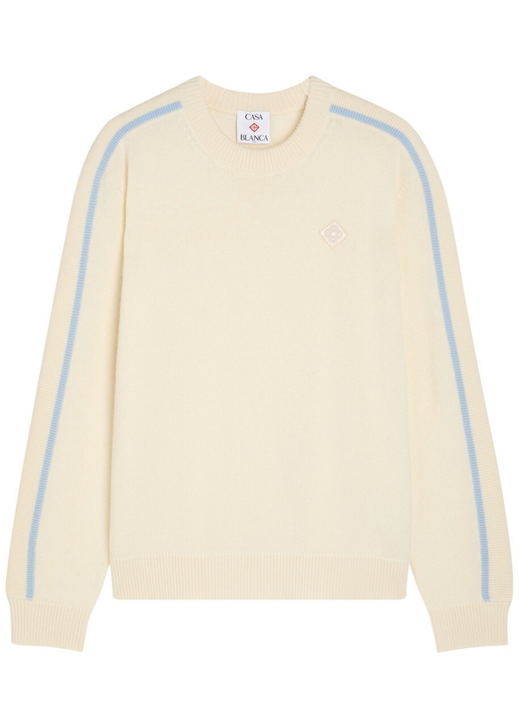 Photo: Casablanca Crew-neck Wool and Cashmere-blend Jumper Cream