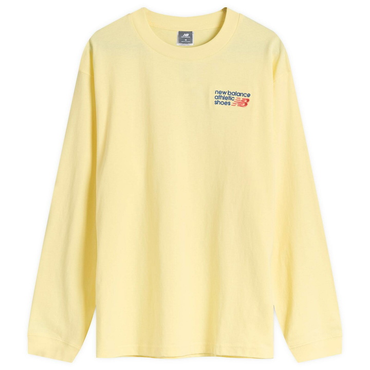 Photo: New Balance Athletics Premium Logo Long Sleeve in Parchment