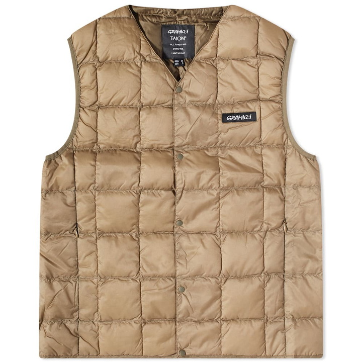 Photo: Gramicci x Taion Down Liner Vest in Beige