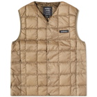 Gramicci x Taion Down Liner Vest in Beige