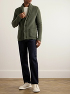 Boglioli - Shawl-Collar Ribbed Wool and Cashmere-Blend Cardigan - Green