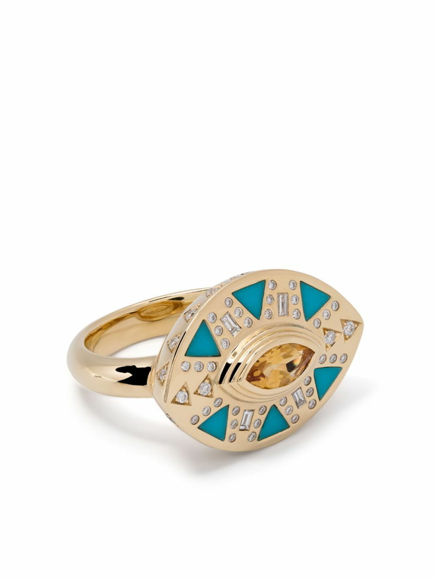 Photo: Harwell Godfrey 18K Yellow Gold Cleopatra’s Eye Diamond Ring