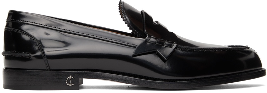 Christian Louboutin Black Varnished Loafers in size 39.5 - Lou's