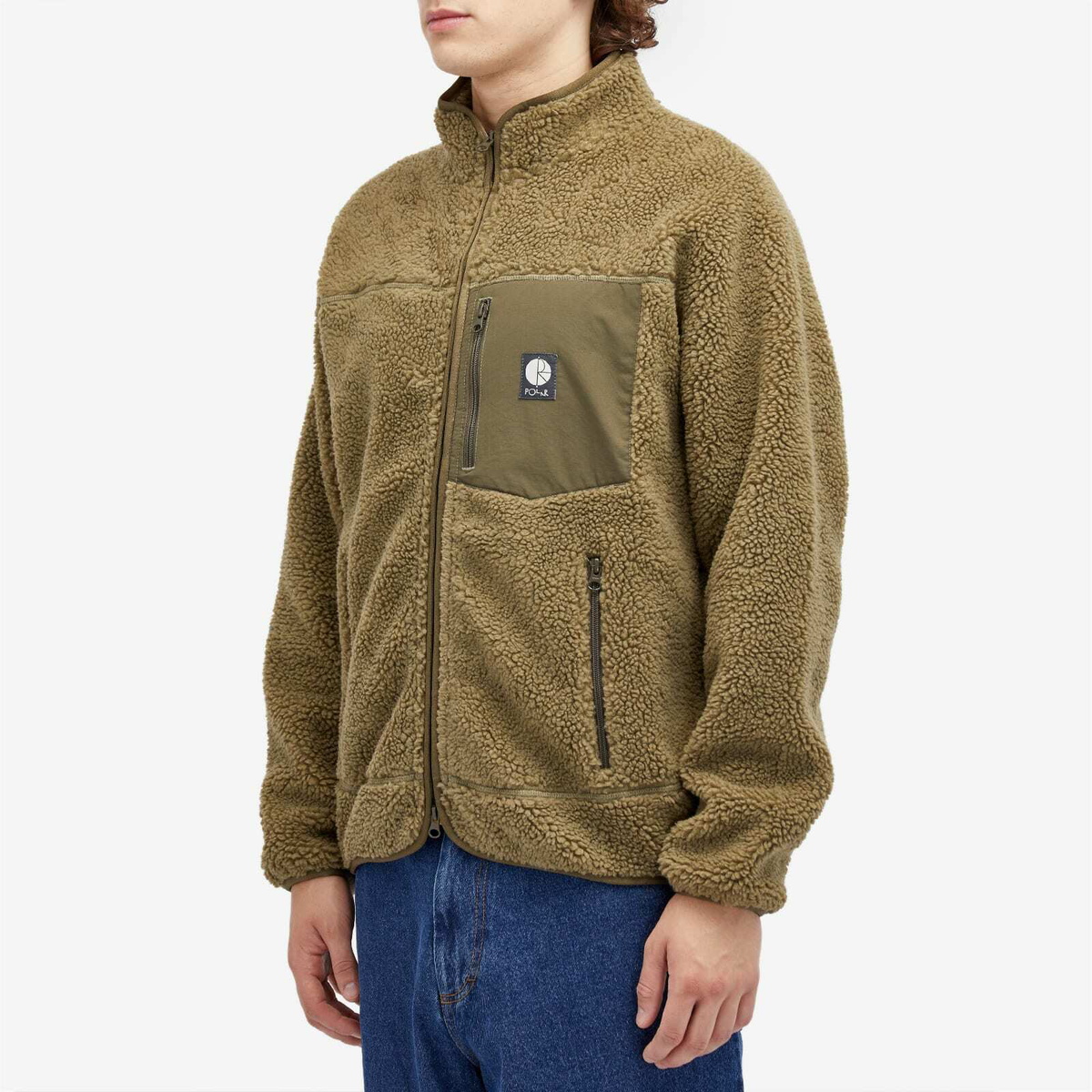 Polar Skate Co. Men's Kiki Fleece Jacket in Khaki Green Polar
