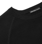 James Perse - Waffle-Knit Cotton Sweatshirt - Black