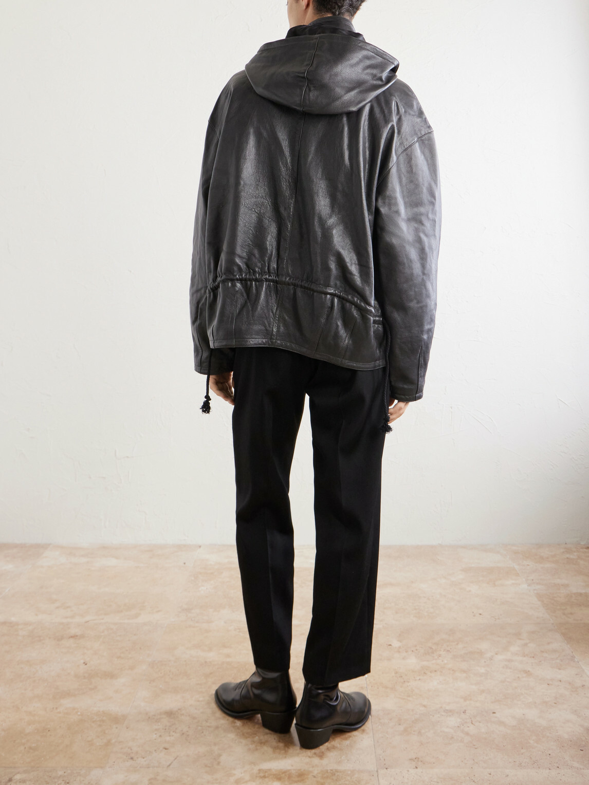 Enfants Riches Déprimés - Malcom Leather Hooded Jacket - Black