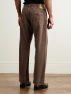 CELINE - Wesley Straight-Leg Cotton-Corduroy Trousers - Brown