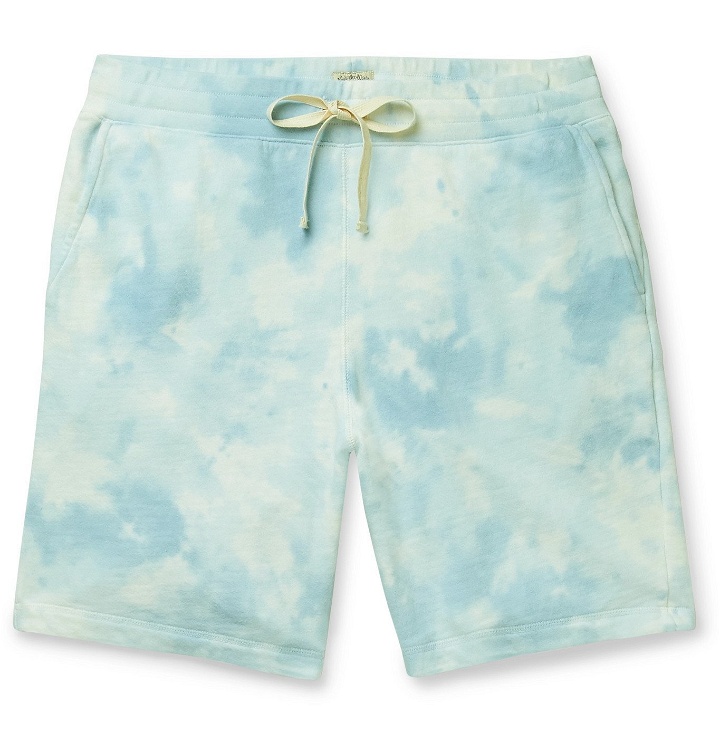 Photo: Faherty - Cross Creek Tie-Dyed Loopback Cotton-Jersey Shorts - Blue