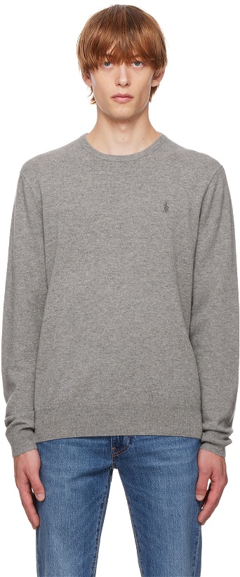 Photo: Polo Ralph Lauren Gray Embroidered Sweater