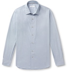 Loro Piana - Puppytooth Brushed-Cotton Shirt - Blue