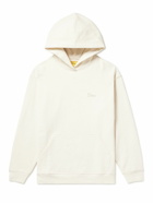 DIME - Logo-Embroidered Cotton-Jersey Hoodie - Neutrals