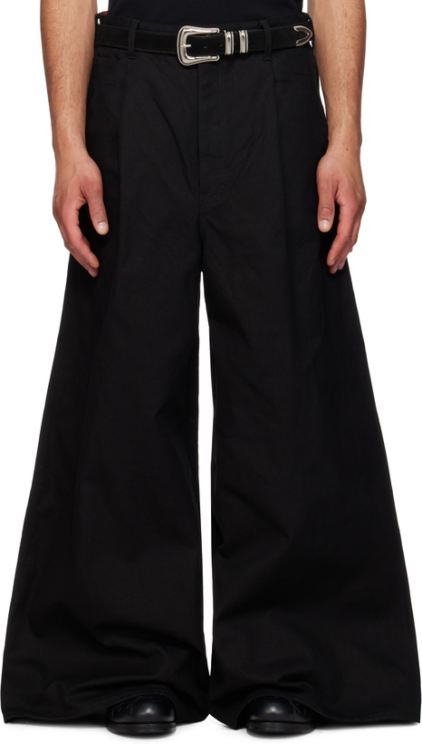 Photo: FUMITO GANRYU Black Reverse Baggy Work Trousers