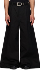 FUMITO GANRYU Black Reverse Baggy Work Trousers