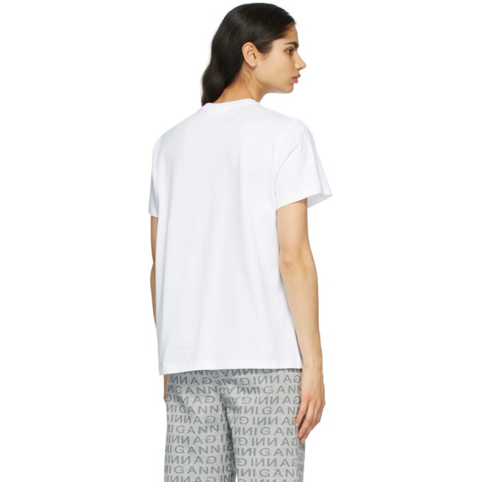 GANNI White Cotton Sun T-Shirt – BlackSkinny