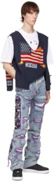 Who Decides War by MRDR BRVDO Blue & Purple Fusion Jeans