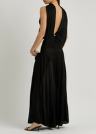 Loewe Pebble Draped Satin-jersey Maxi Dress Black