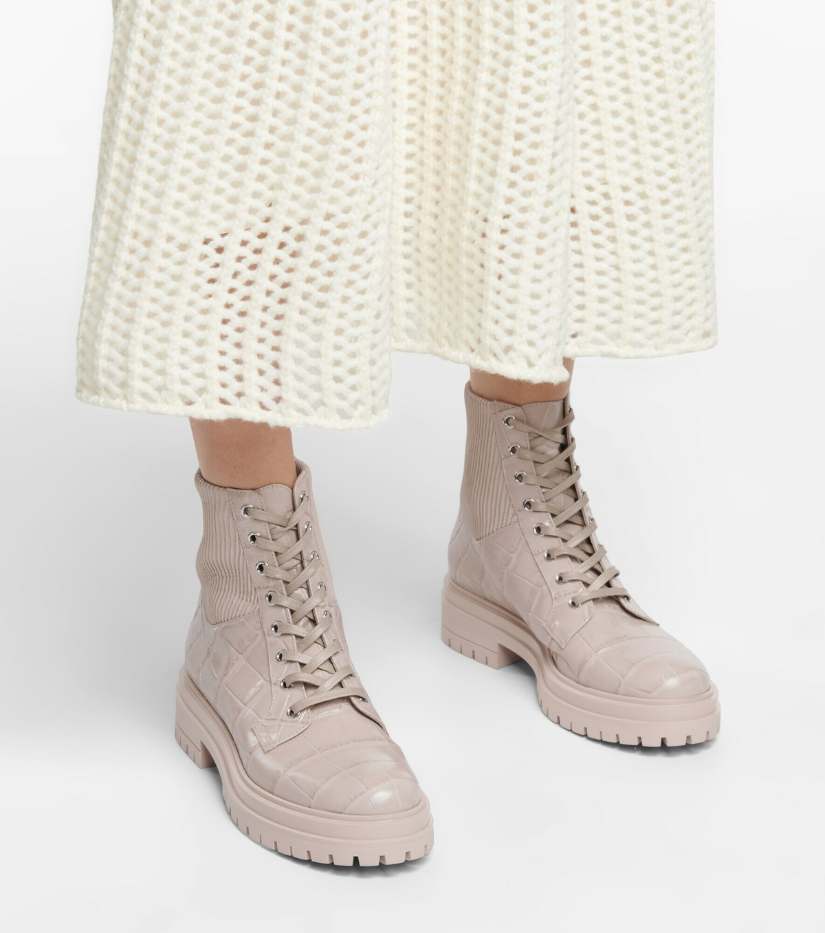 Gianvito Rossi - Martis 20 croc-effect leather ankle boots
