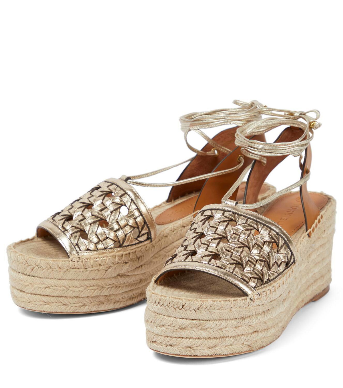 Tory Burch Leather platform espadrilles