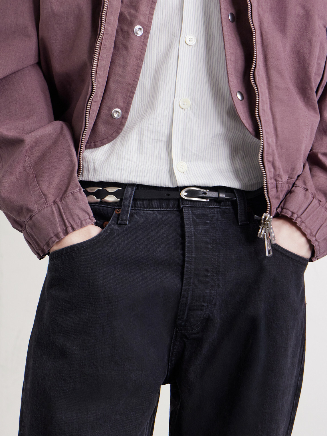 Our Legacy - Billow 1cm Silver-Tone and Leather Belt - Black