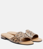 Jimmy Choo Dina snake-effect leather slides