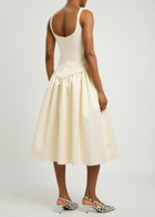 DE LA Vali Lola Satin Midi Dress Ivory