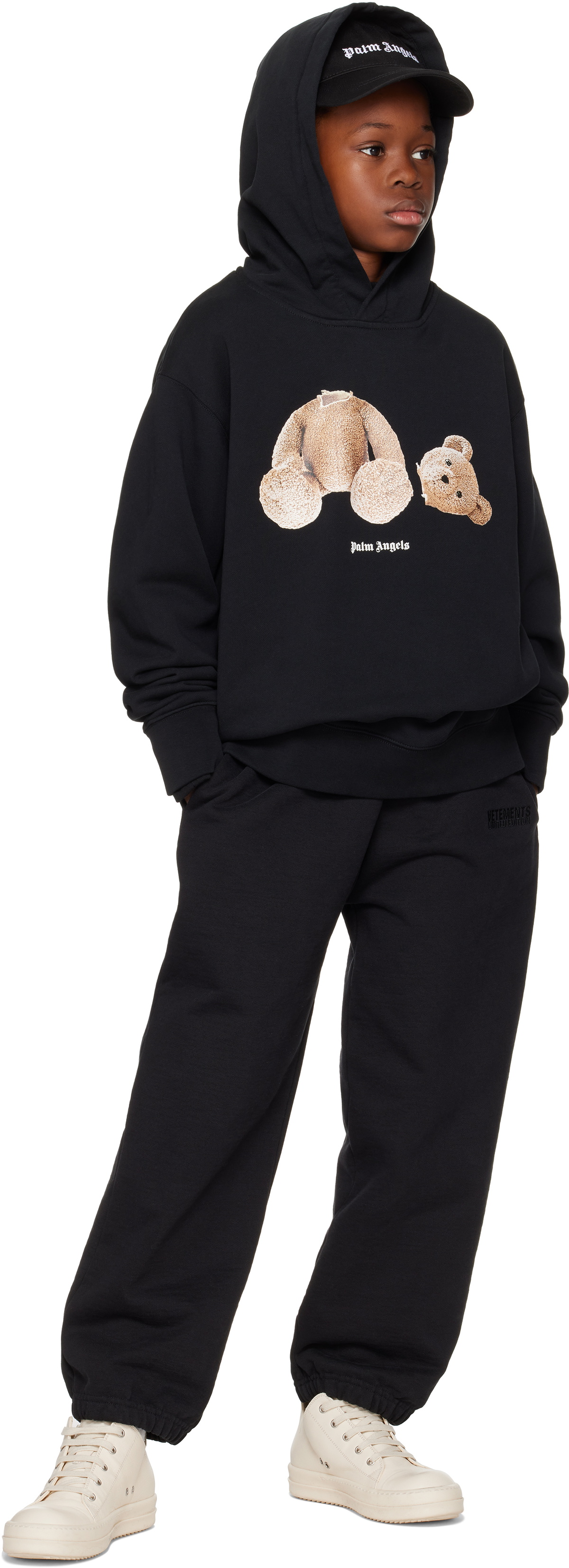Palm Angels Kids Black Bear Hoodie