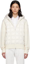 Moncler White Paneled Down Jacket