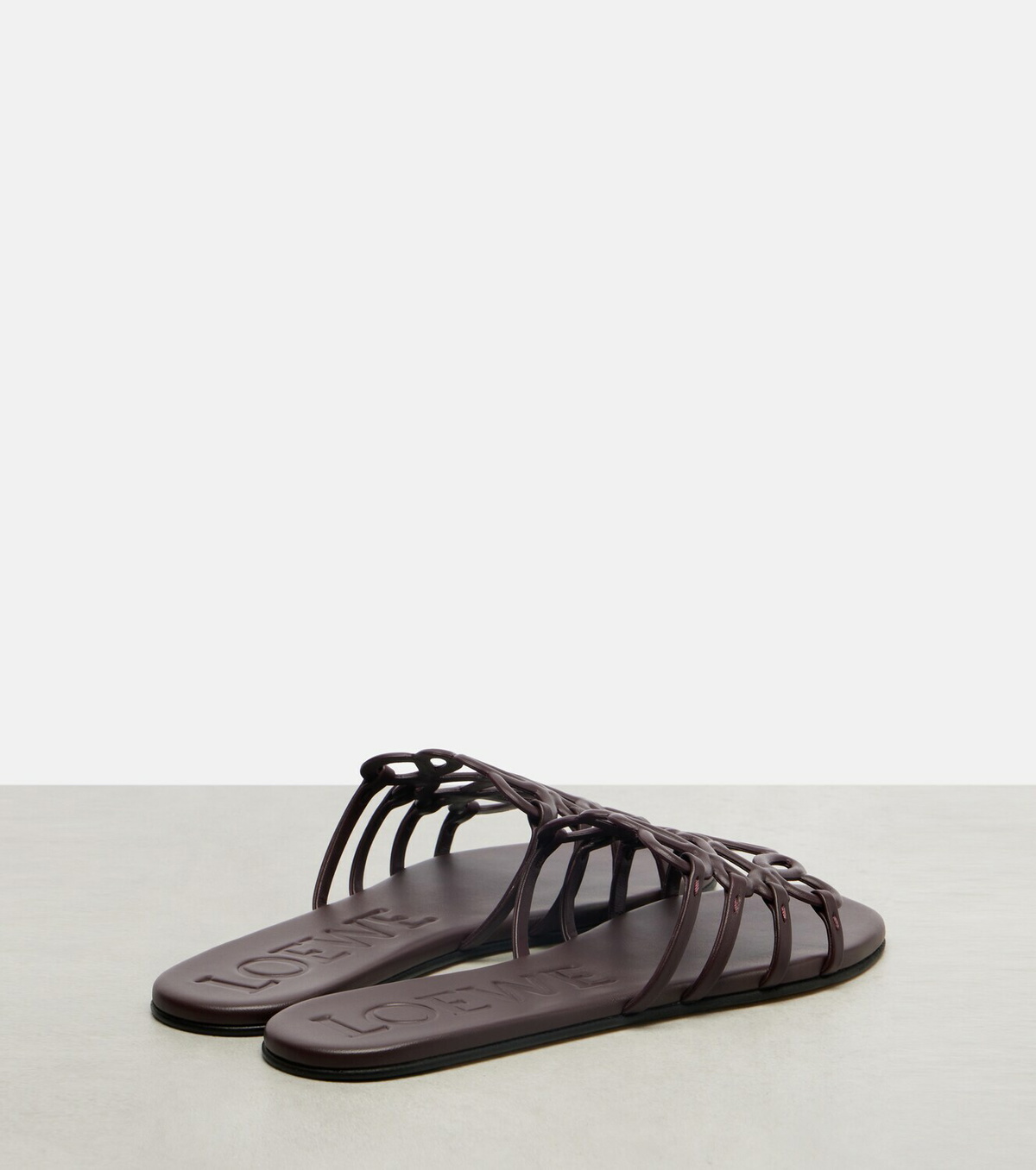 Loewe Petal Anagram leather slides