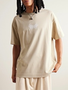 Givenchy - Slim-Fit Logo-Embroidered Cotton-Jersey T-Shirt - Neutrals