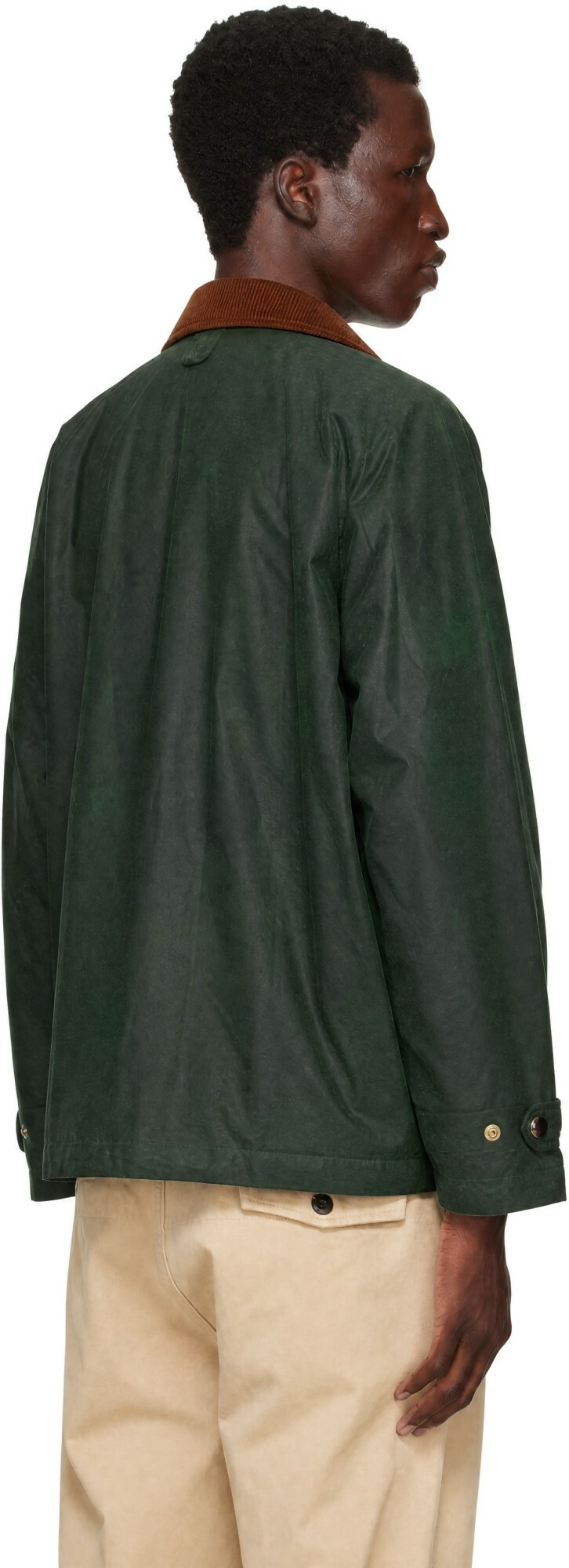 Drake's Green Waxed Coverall Jacket
