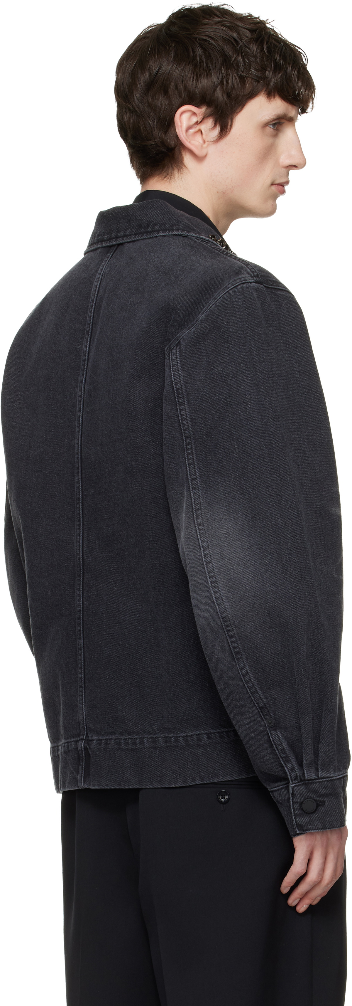 Simone Rocha Black Multi Pocket Workwear Denim Jacket
