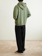 Neighborhood - Savage Logo-Print Distressed Cotton-Jersey Hoodie - Green