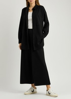Eileen Fisher Cropped Wide-leg Jersey Trousers Black