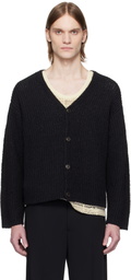 CMMN SWDN Black Eldar Tape Knit Cardigan