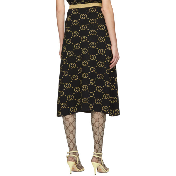 スカート GUCCI Black wool crepe skirt Gucci - Silk crepe skirt black - The Corner