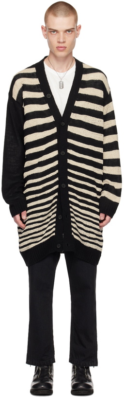 Photo: Yohji Yamamoto Black & Off-White Striped Cardigan